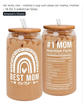 Clear & Brown 'Best Mom Ever' Can Glass One Size